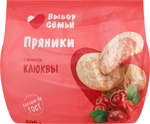 

Пряники Выбор семьи с ароматом клюквы 300 г