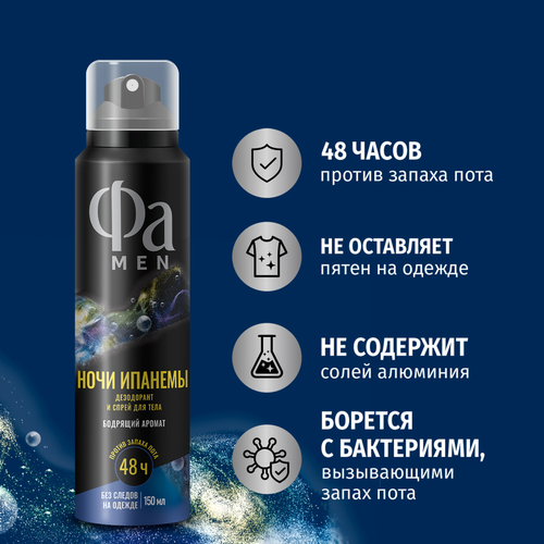 

Дезодорант-спрей для тела мужской Фа Men Ночи Ипанемы 150 мл