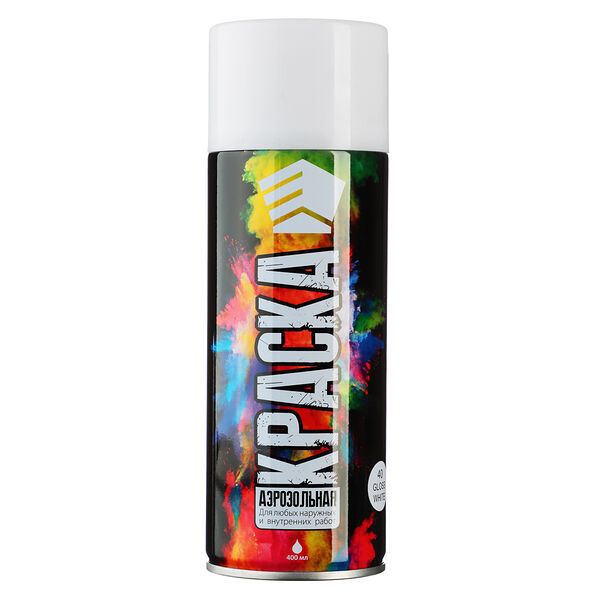 Ермак краска аэрозоль 400мл, белая, глянцевая 01(9001/40)