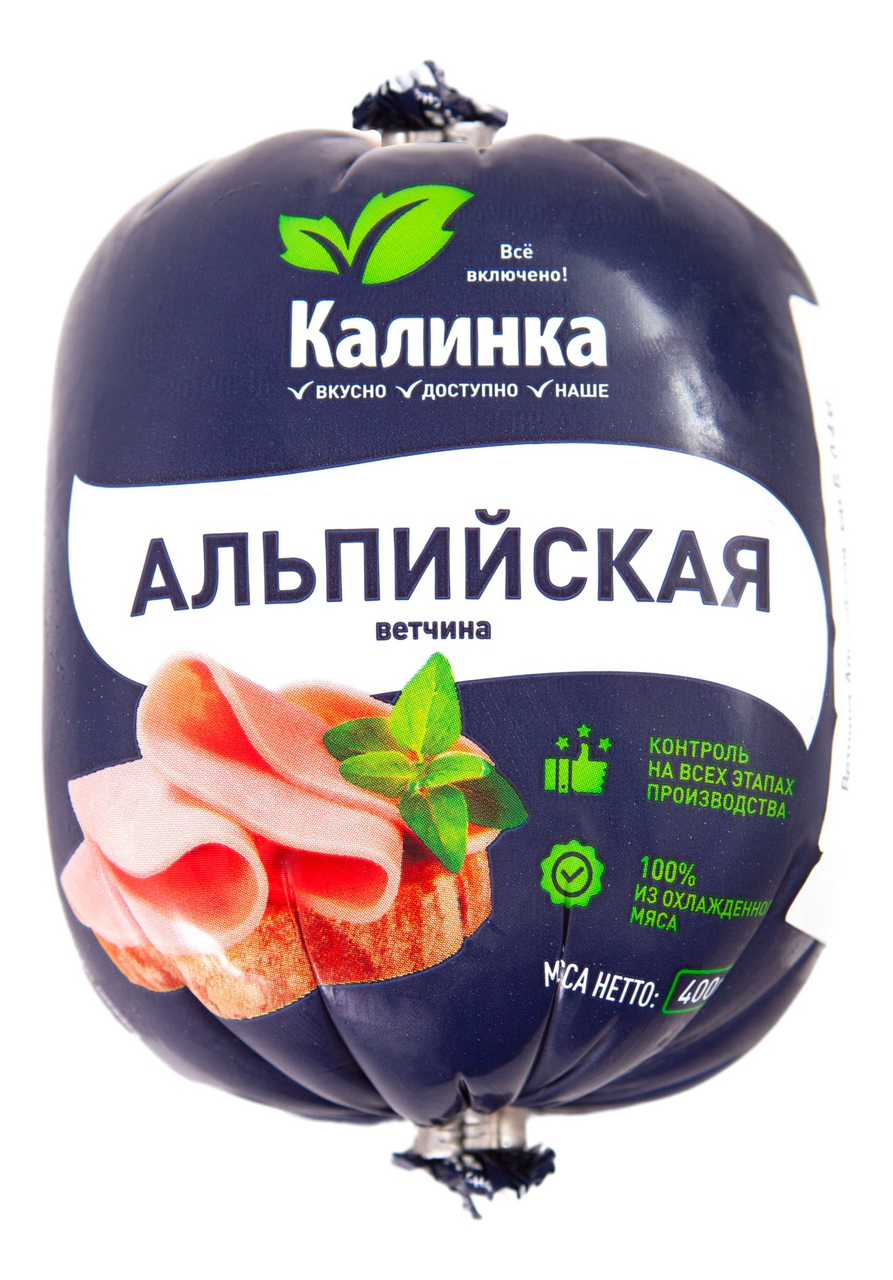

Ветчина вареная Калинка Альпийская 400 г