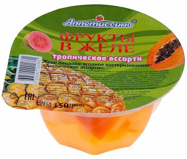 Фрукты в желе Аппетиссимо Тропическое ассорти 150 г