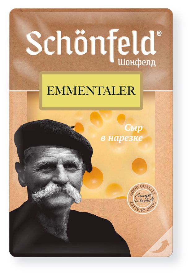 

Сыр Schonfeld Эмменталер 45% нарезка 125 г