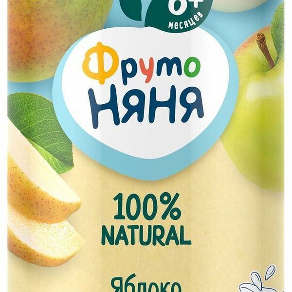 Пюре ФрутоНяня из яблок и груш со сливками и сахаром с 6 месяцев 250 г