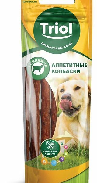 Лакомство для собак Triol Аппетитные колбаски Говядина 40 г