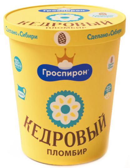 

Мороженое Гроспирон Кедровый пломбир БЗМЖ 410 г