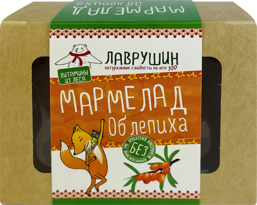 

Мармелад желейно-фруктовый Лаврушин Облепиха, формовой, 95 г