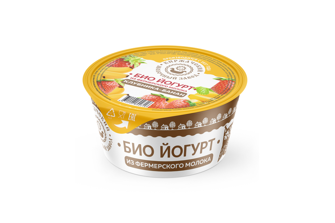 

Биойогурт Киржачский Молочный Завод клубника-банан 2% 120 г