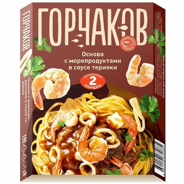 Основа Gorchakov Group с морепродуктами в соусе терияке замороженная 300 г