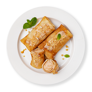 

Блинчики Старорусские с варёной сгущёнкой творожным сыром и арахисом вес