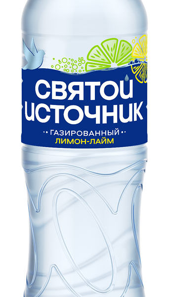 Вода питьевая Святой Источник газированная с ароматом лимона и лайма 1 л