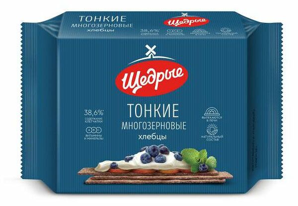 Хлебцы Щедрые Многозерновые тонкие 170 г