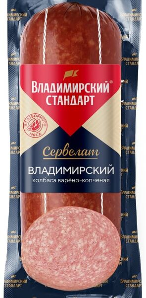 Колбаса Владимирский Стандарт Сервелат Владимирский варено-копченый 350 г