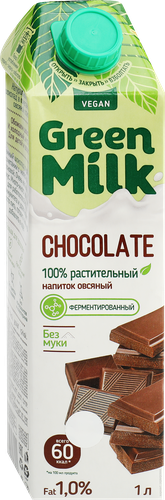 

Напиток Green Milk растительный овсяный с шоколадом 1 л