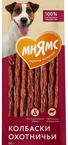 Лакомство для собак Мнямс Колбаски Охотничьи 80 г
