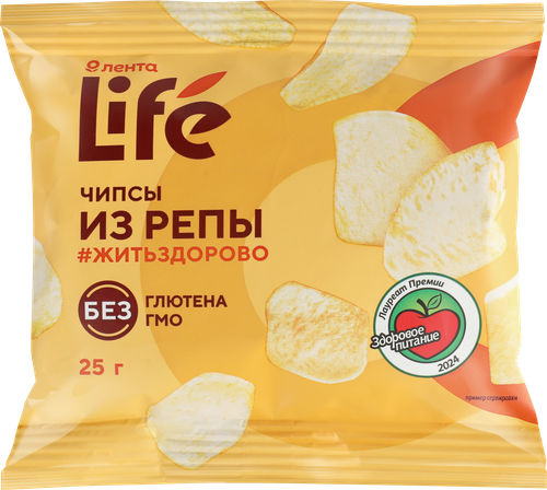 

Чипсы Лента Life хрустящие из репы 25 г