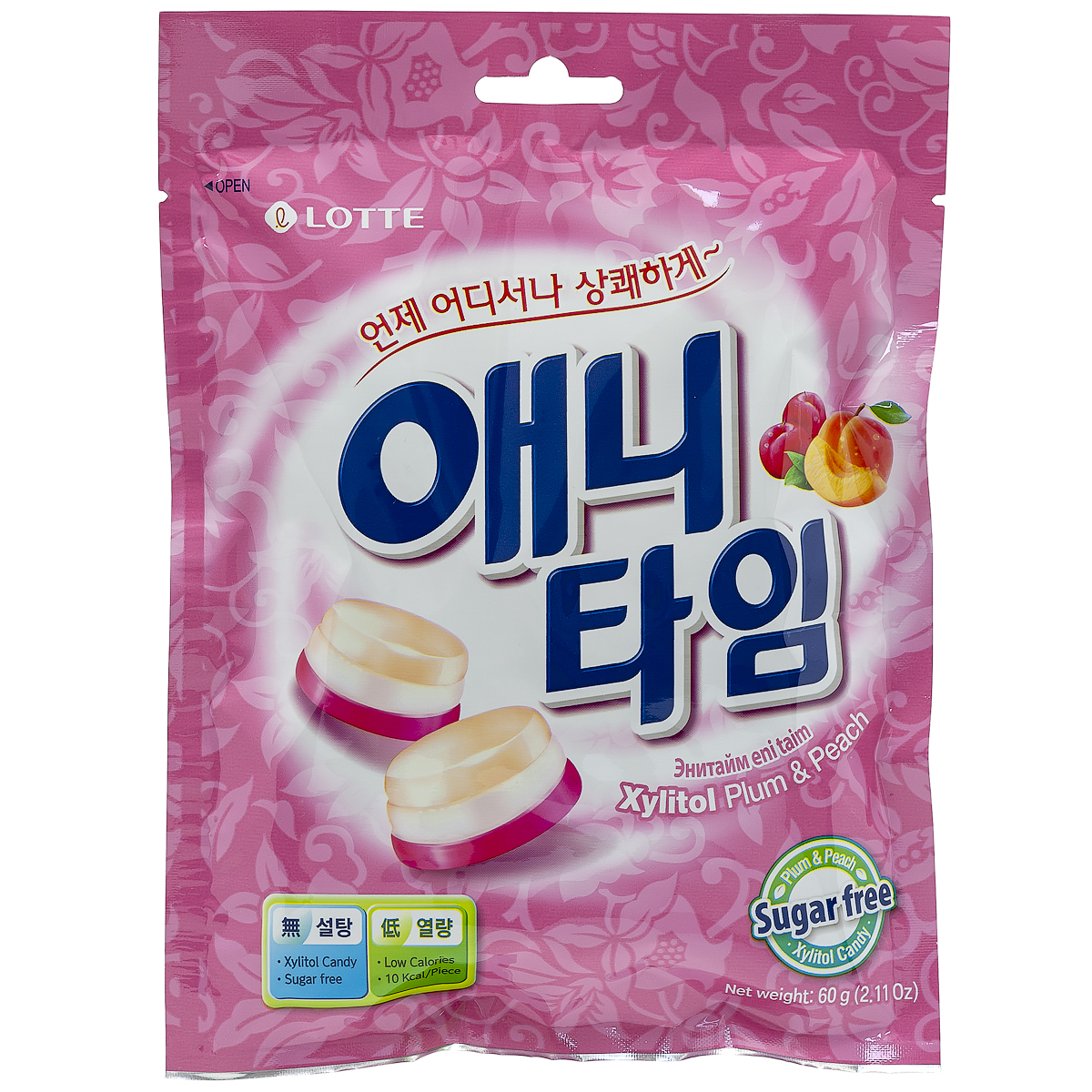 

Карамель Lotte Anytime со сливой и персиком 60 г