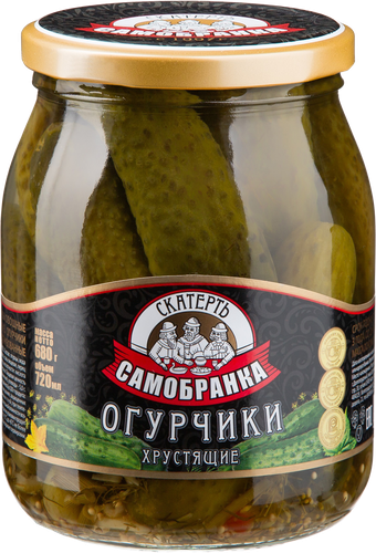 

Огурчики маринованные Скатерть-самобранка хрустящие 720 мл