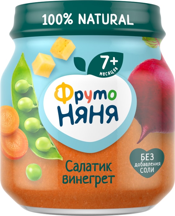 

Пюре овощное ФрутоНяня салатик винегрет с 7 месяцев 110 г