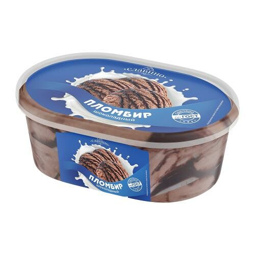 Мороженое Славино Пломбир шоколадный 12% 450 г