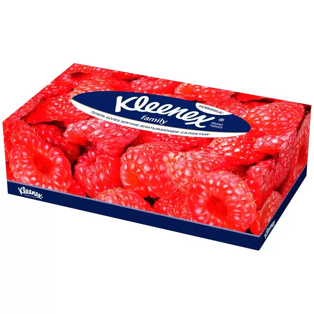 

Салфетки бумажные Kleenex Family в коробке 150 шт., дизайн в ассортименте