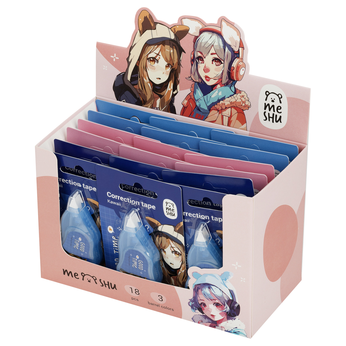 

Корректирующая лента Meshu Kawaii 5 мм x 3 м 1 шт., цвет в ассортименте