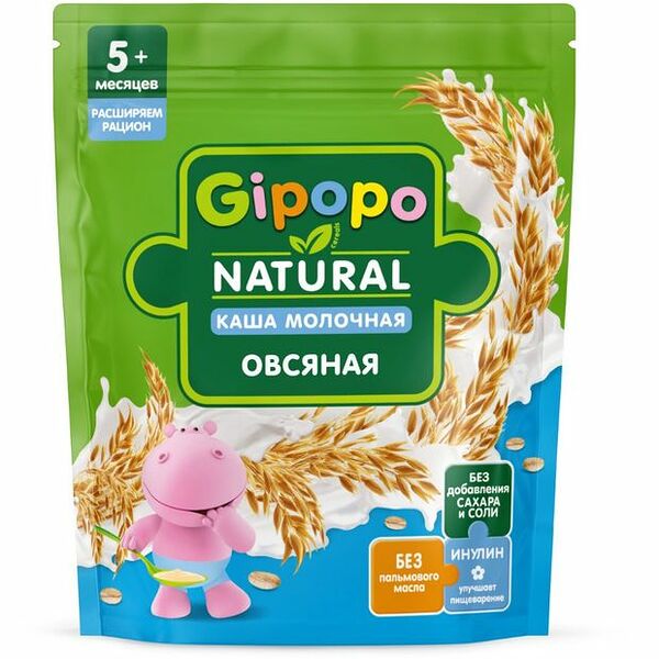 Каша Gipopo сухая молочная овсяная с 5 месяцев, 180 г