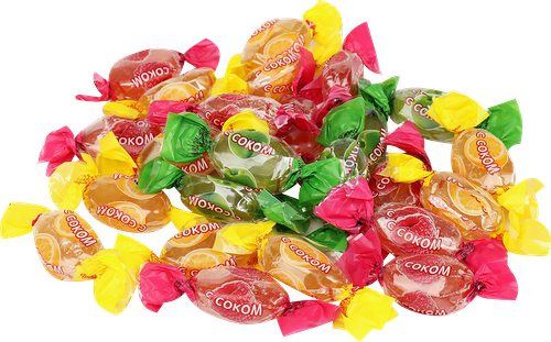 Карамель Яшкино с фруктово-ягодной начинкой вес до 250 г