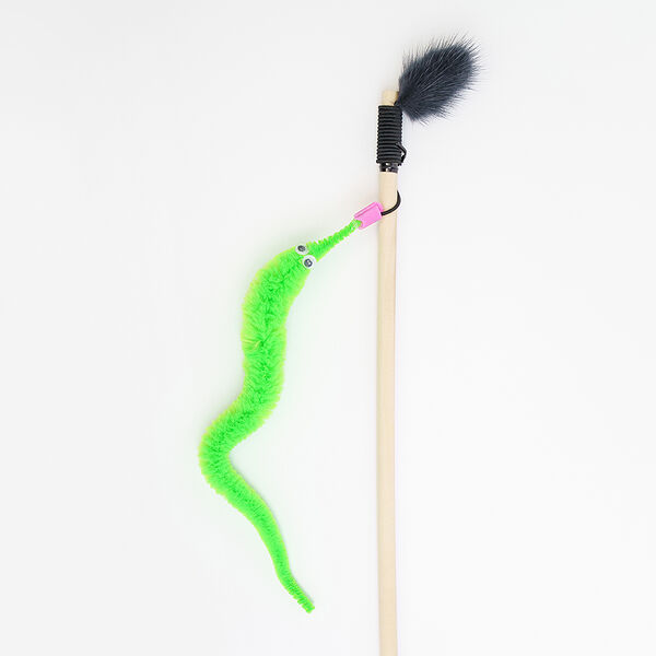 Дразнилка для кошек Червяк на резинке, 22 и 75 см