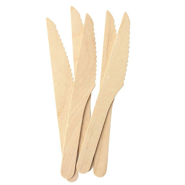 Ножи одноразовые деревянные столовые 6 шт