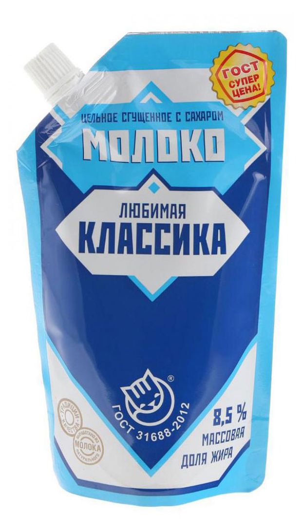 

Молоко сгущённое Любимая классика цельное с сахаром 8.5% 270 г