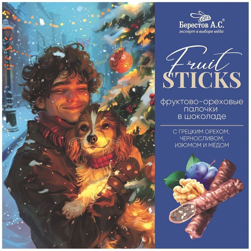 

Конфеты Galagancha Палочки фруктово-ореховые с грецким орехом, черносливом и изюмом 175 г