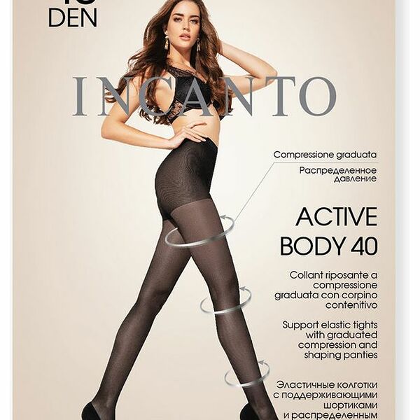 Колготки женские Incanto Active Body цвет nero/чёрный, размер 3 40 den