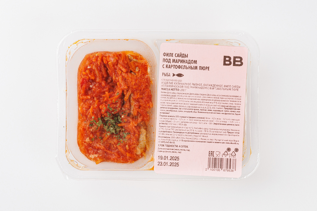 

Филе сайды под маринадом с картофельным пюре ВкусВилл 250 г