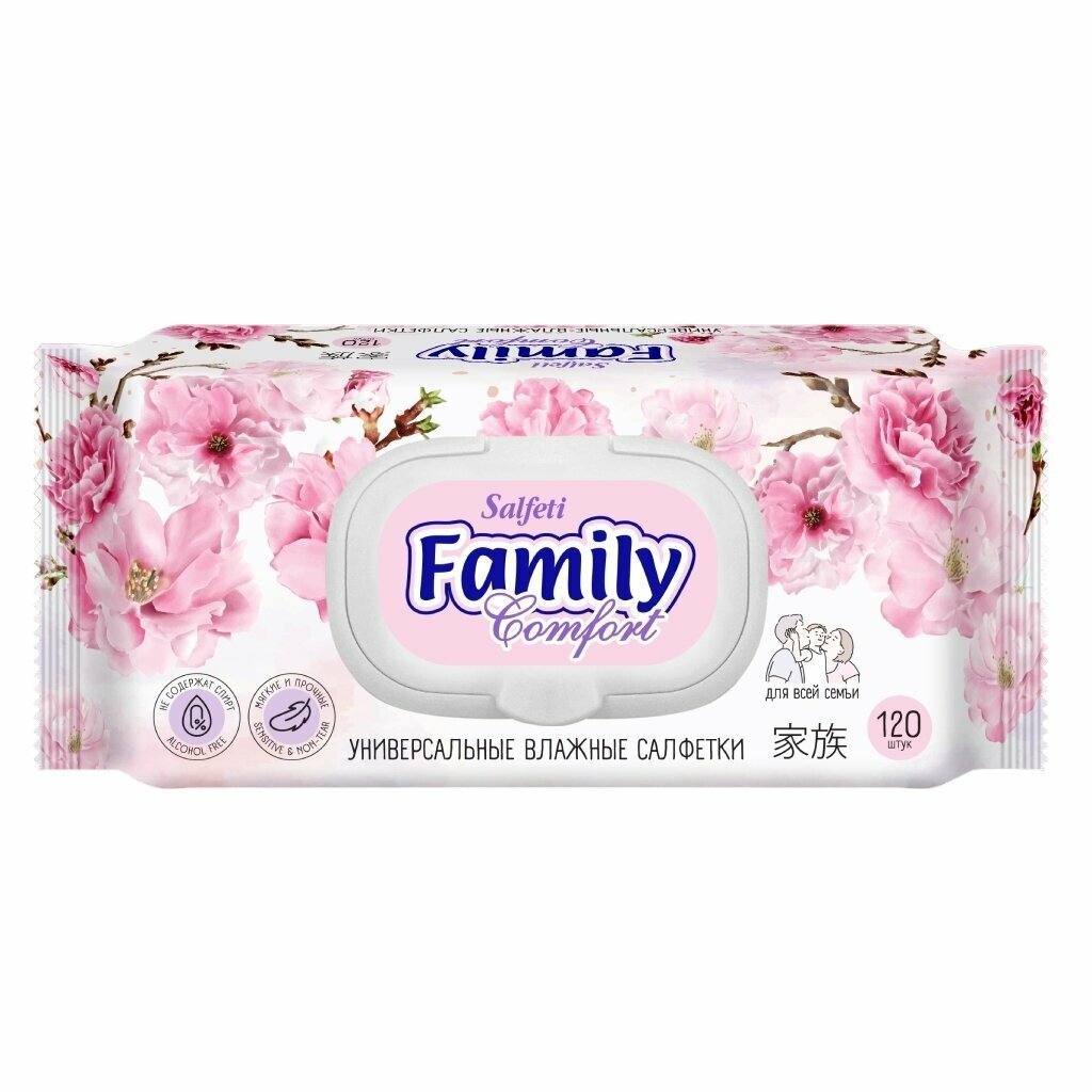 

Салфетки влажные Salfeti Family Comfort 120 шт.