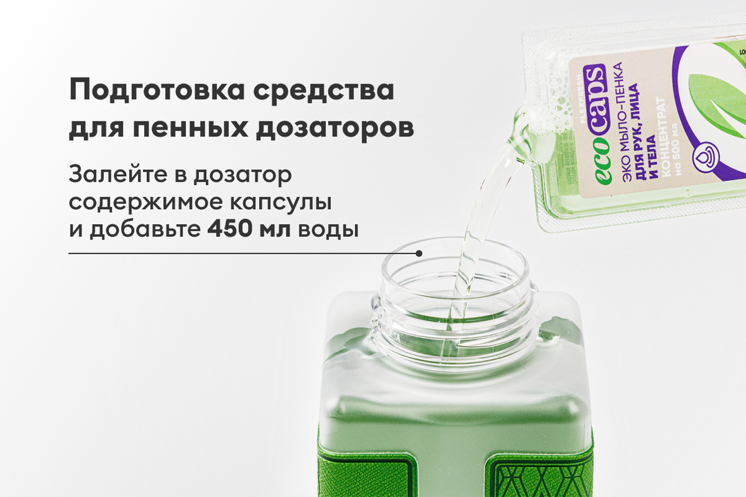 

Диспенсер EcoCaps пенный с мыло-пенкой хлопок 450 мл