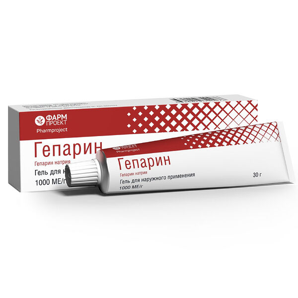 Гепарин гель для наружного применения 1000 МЕ/г 30 г