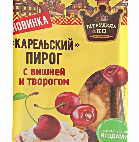Пирог ШТРУДЕЛЬ И КО Карельский с вишней и творогом, 270г