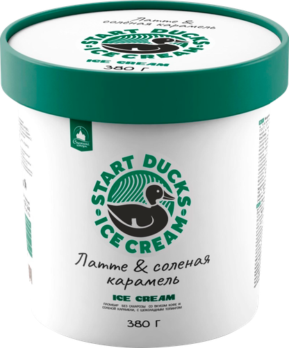 

Мороженое сливочное Снежный городок Start Ducks Латте и соленая карамель 380 г