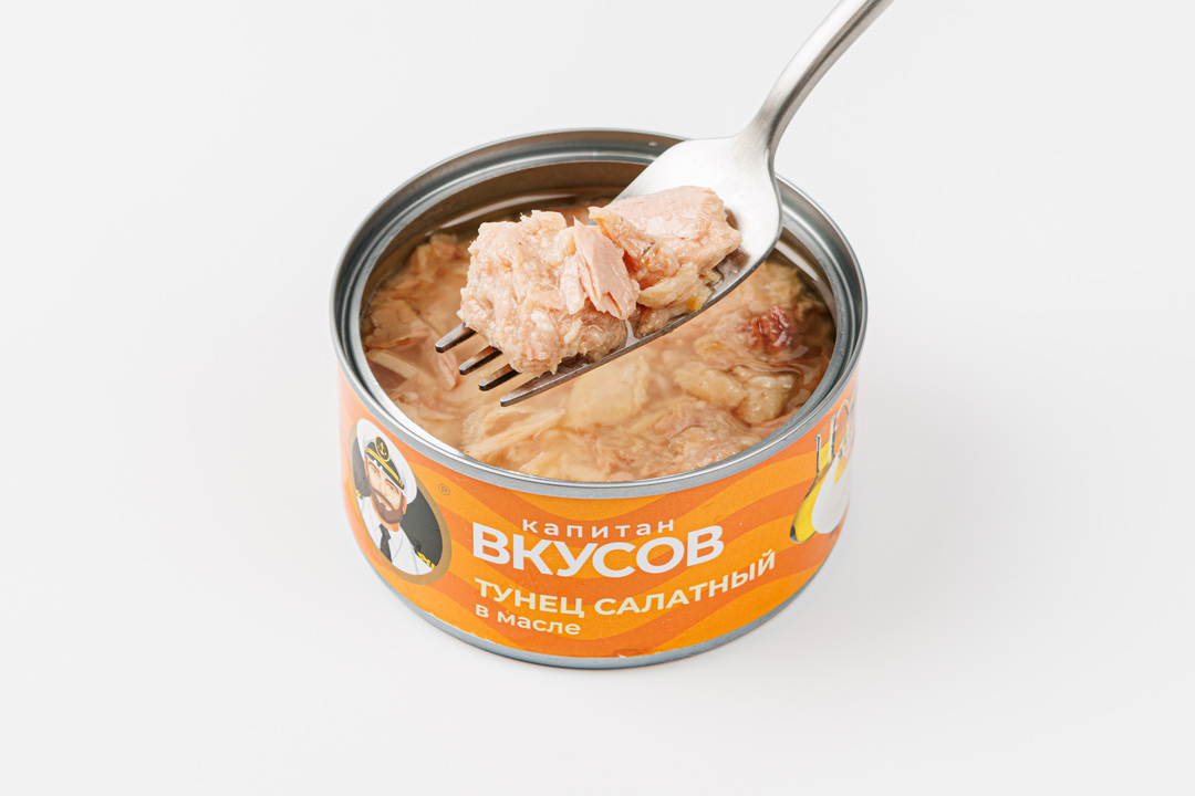 

Тунец Капитан вкусов полосатый салатный измельченный в масле 170 г