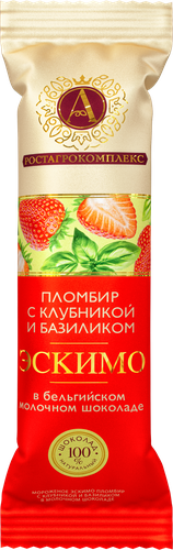 

Эскимо А.Ростагрокомплекс пломбир с клубникой и базиликом в молочном шоколаде 15% 65 г