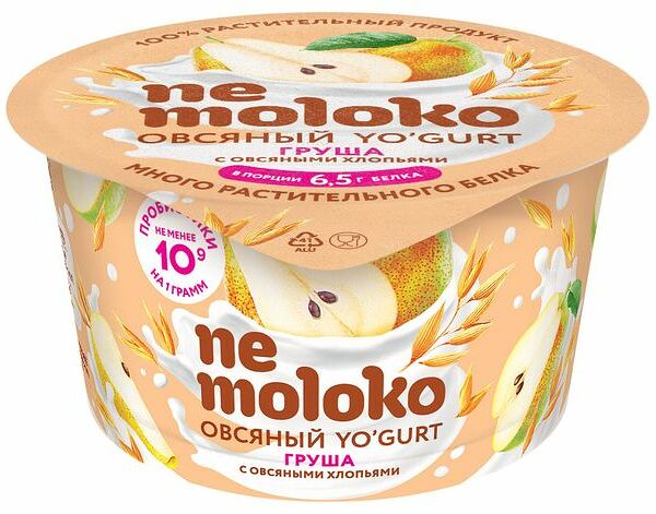 Продукт овсяный Nemoloko Овсяный Yogurt Груша с овсяными хлопьями 130 г