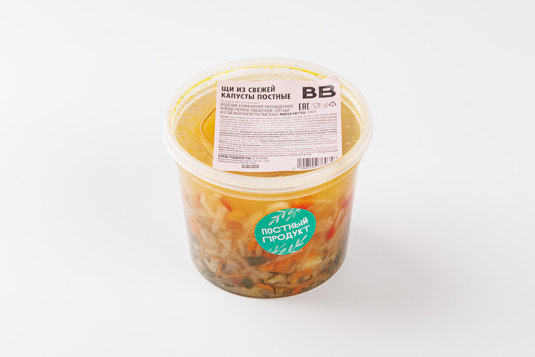 

Щи ВкусВилл из свежей капусты постные 390 г