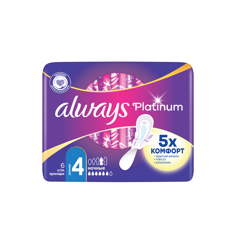 

Прокладки гигиенические Always Platinum Ultra Night 6 шт