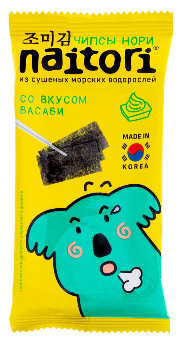 

Чипсы Naitori нори из сушеных морских водорослей васаби 3 г