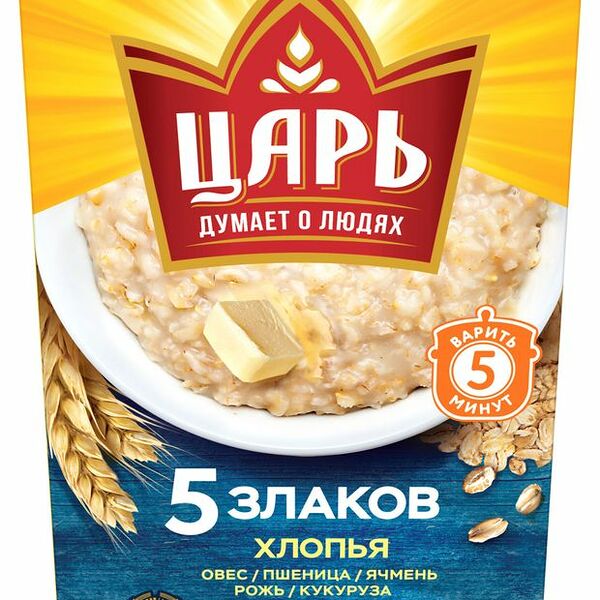 Хлопья Царь 5 злаков тонкие 400 г