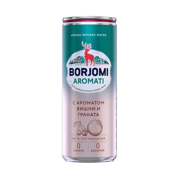 Напиток газированный Borjomi Flavored Water Вишня и гранат без сахара 0.33 л