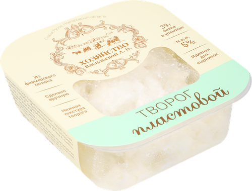 

Творог Хозяйство Васильевой А.В. пластовой 5% 300 г