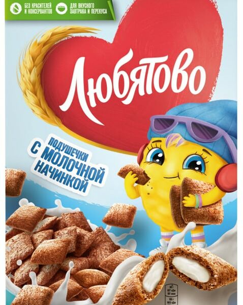 Подушечки Любятово С молочной начинкой 220г