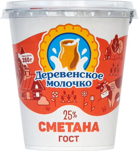 

Сметана Деревенское молочко 25%, без змж
