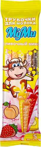

Трубочки для молока Муми со сливками сливочный микс 30 г